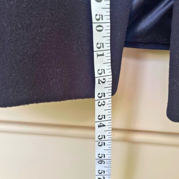 Neiman Marcus Black 100% Wool Trench Peacoat Overcoat Size 44L - Picture 11 of 11